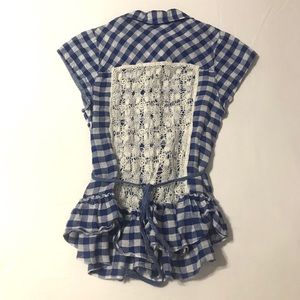 Free People blouse with back lace insert